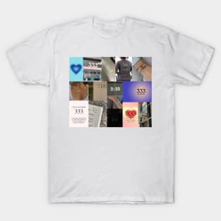 333 angel number aesthetic collage T-Shirt